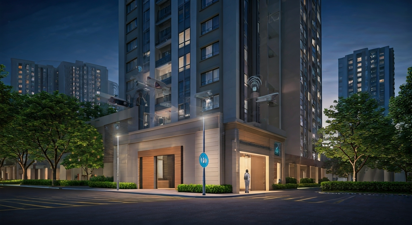 Digital art of smart secure condominium